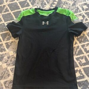 Under Armour Kids Tee in Black and Neon Green